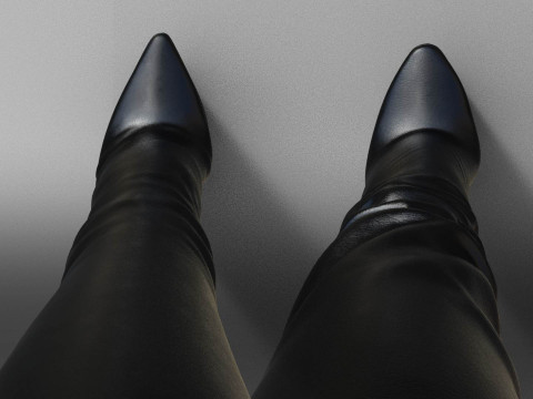 Womens Boots High Platform Boots two Pairs Modelo 3D