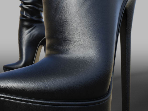 Womens Boots High Platform Boots two Pairs Modelo 3D