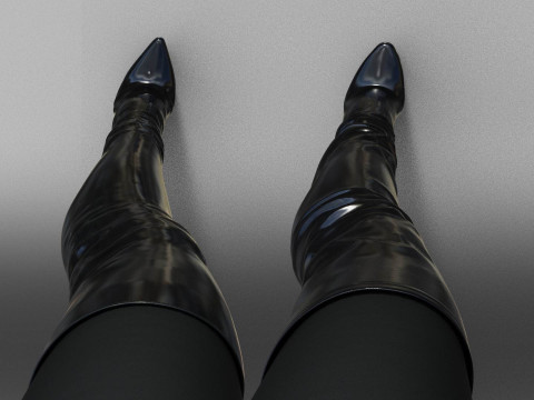 Womens Boots High Platform Boots two Pairs Modelo 3D