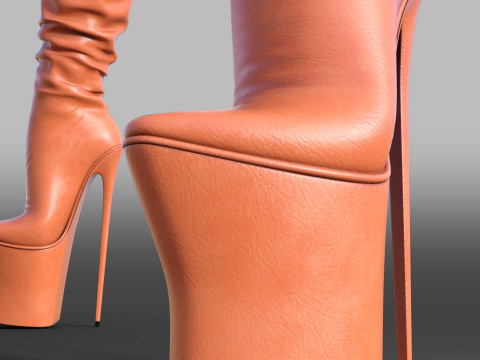 Womens Boots High Platform Boots two Pairs Modelo 3D