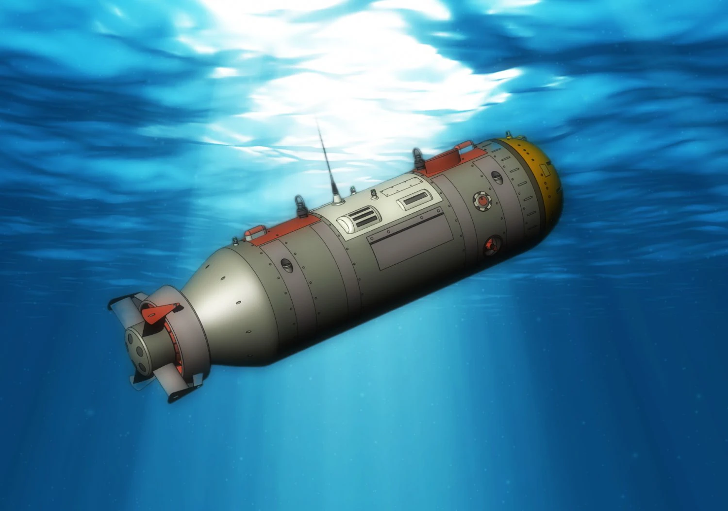 The of the American multi-purpose underwater autonomous drone Snakehead 3D Model .c4d .max .obj .3ds .fbx .stl .blend 