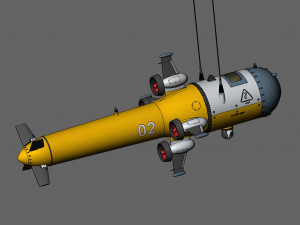 The concept of an underwater drone to explore the worlds oceans 3D-Modell