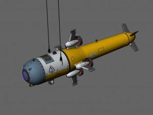 The concept of an underwater drone to explore the worlds oceans 3D-Modell