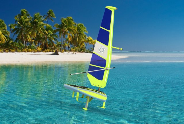 Of a hydrofoil board with a rigid wing sail 3D Model .c4d .max .obj .3ds .fbx .stl .blend 