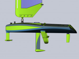 Of a hydrofoil board with a rigid wing sail 3D Model