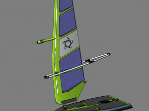 Of a hydrofoil board with a rigid wing sail 3D Model