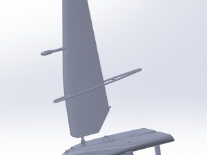 Of a hydrofoil board with a rigid wing sail 3D Model