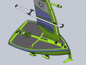 Of a hydrofoil board with a rigid wing sail 3D Model