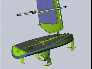 Of a hydrofoil board with a rigid wing sail 3D Model