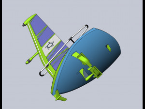 Of a hydrofoil board with a rigid wing sail 3D Model