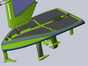 Of a hydrofoil board with a rigid wing sail 3D Model