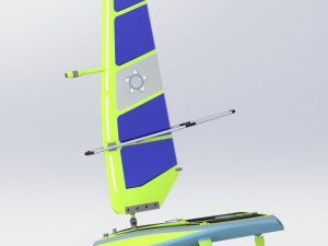 Of a hydrofoil board with a rigid wing sail 3D Model