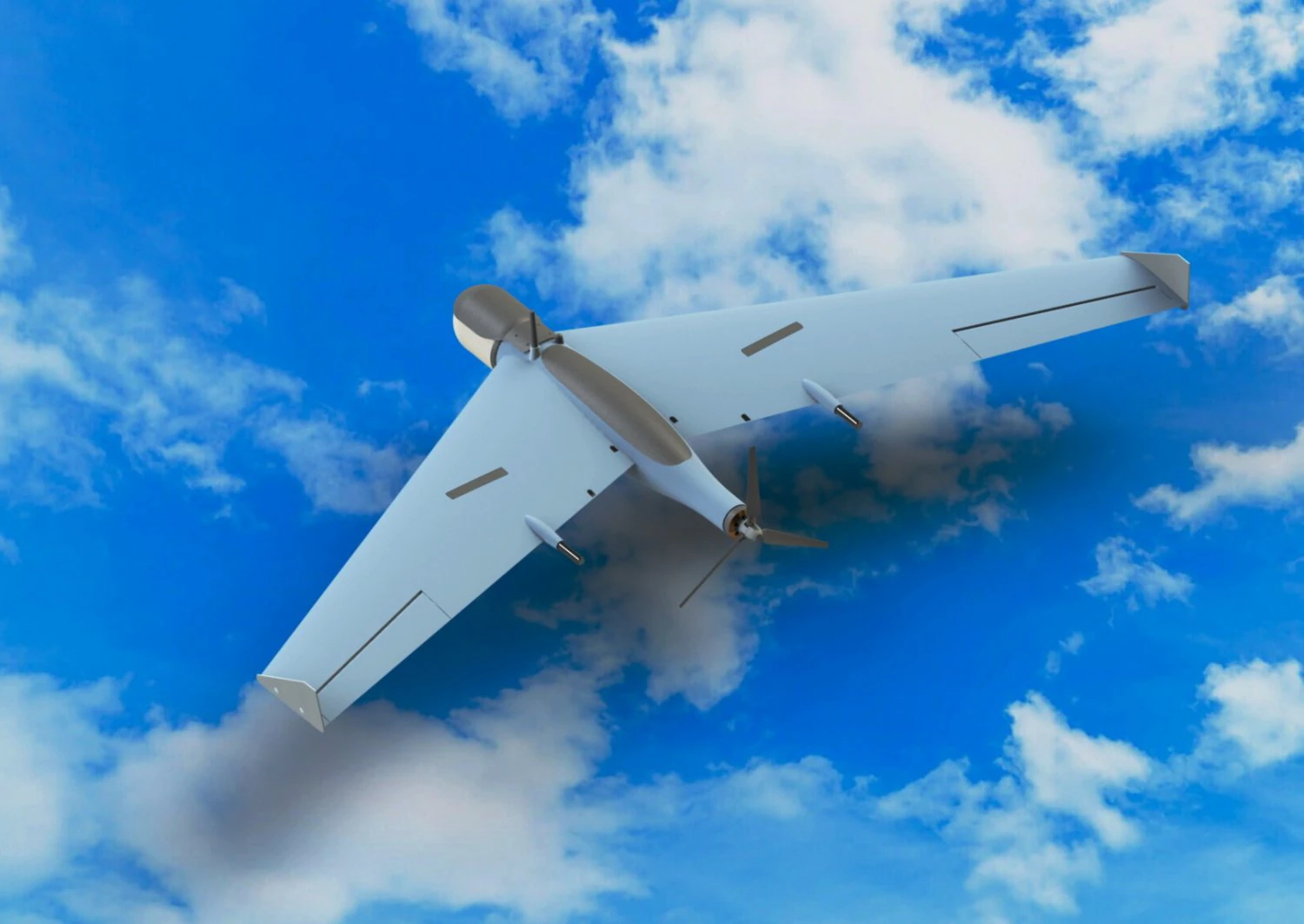 Light drone flying wing 3D Model .c4d .max .obj .3ds .fbx .stl .blend 