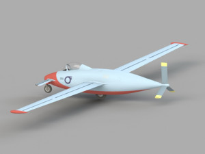 of the concept of an acrobatic glider according to the scheme of a duck 3D मॉडल