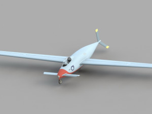 of the concept of an acrobatic glider according to the scheme of a duck 3D मॉडल