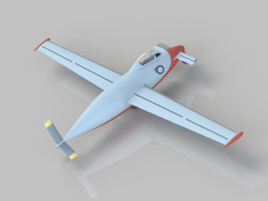 of the concept of an acrobatic glider according to the scheme of a duck 3D मॉडल
