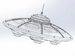 nave volante antigravit&agrave; di Nikola Tesla Modello 3D