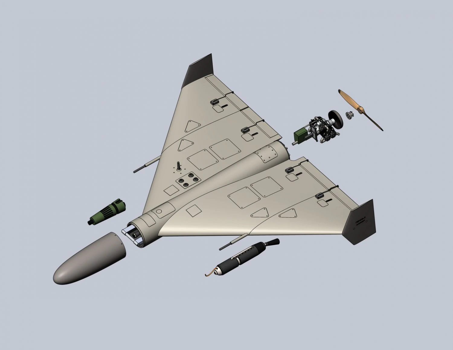 O mais preciso do drone kamikaze de barragem Shahed 136 Modelo 3D .c4d .max .obj .3ds .fbx .stl .blend 