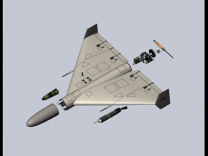 The most accurate of the barrage kamikaze drone Shahed 136 3D Model