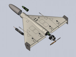 The most accurate of the barrage kamikaze drone Shahed 136 3D Model