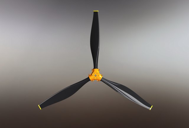 of a three-blade propeller for light aircraft Modèle 3D .c4d .max .obj .3ds .fbx .stl .blend 