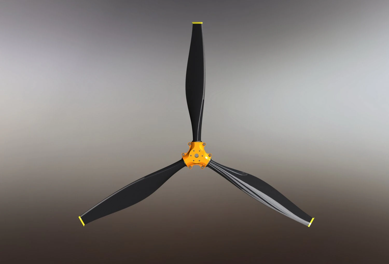 of a three-blade propeller for light aircraft 3D Model .c4d .max .obj .3ds .fbx .stl .blend