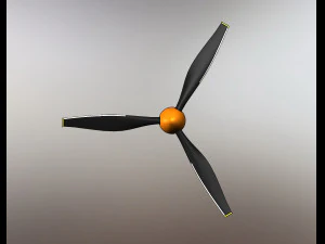 of a three-blade propeller for light aircraft 3D Model