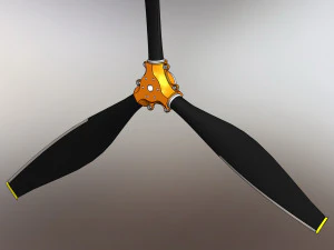 of a three-blade propeller for light aircraft 3D Model