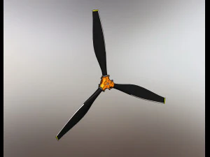 of a three-blade propeller for light aircraft 3D Model