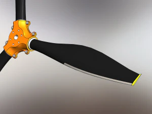 of a three-blade propeller for light aircraft 3D Model