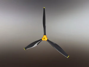 of a three-blade propeller for light aircraft 3D Model