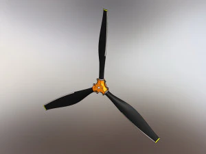 of a three-blade propeller for light aircraft 3D Model