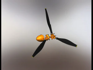 of a three-blade propeller for light aircraft 3D Model