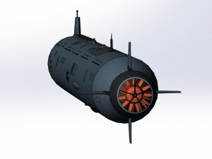 of the continued development of the Russian autonomous nuclear torpedo Poseidon 2M39 Modèle 3D