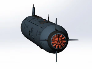 of the continued development of the Russian autonomous nuclear torpedo Poseidon 2M39 3D Model