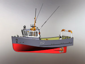 Barca da pesca di 8 metri Modello 3D