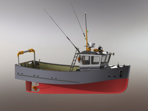 8 meter fishing boat 3D Model