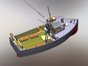 8 meter fishing boat 3D Model