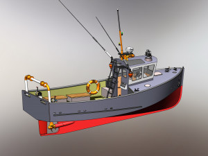 8 meter fishing boat 3D Model