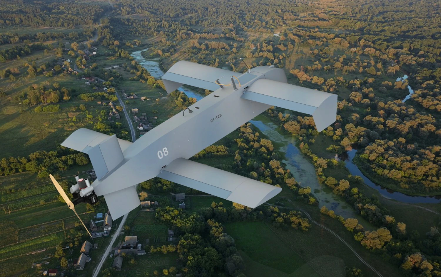 Drone de ataque ucraniano UAV-kamikaze AQ400 Scythe Modelo 3D .c4d .max .obj .3ds .fbx .stl .blend