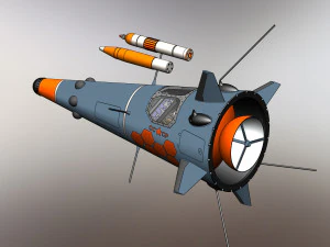 Of the Soviet USSR space fighter Cone 3D Model