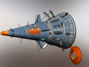 Of the Soviet USSR space fighter Cone 3D Model