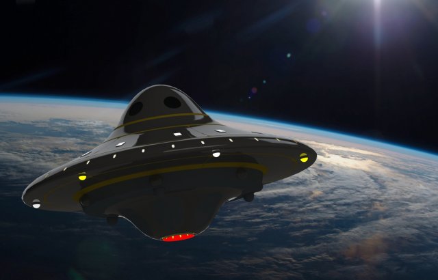 of a realistic UFO 3D-Modell .c4d .max .obj .3ds .fbx .stl .blend 