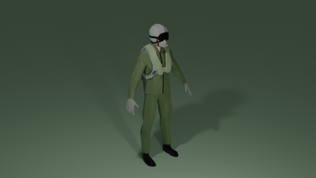 Pilot low poly 3D Модель .c4d .max .obj .3ds .fbx .stl .blend 