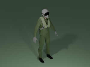 Pilot low poly 3D 模型