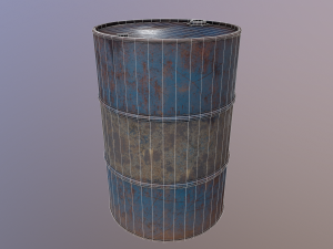 Oil barrel PBR game ready 4 lods Modèle 3D