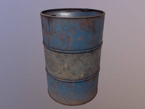 Oil barrel PBR game ready 4 lods Modèle 3D
