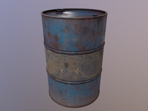 Oil barrel PBR game ready 4 lods Modèle 3D