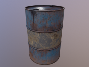 Oil barrel PBR game ready 4 lods Modèle 3D