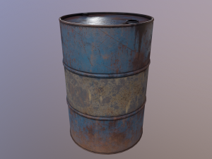 Oil barrel PBR game ready 4 lods Modèle 3D